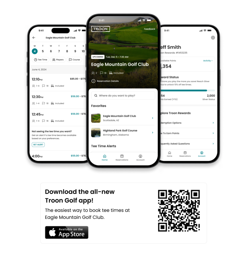 Get Eagle Mountain Tee Times At The Palm of Your Hand With The New Troon App